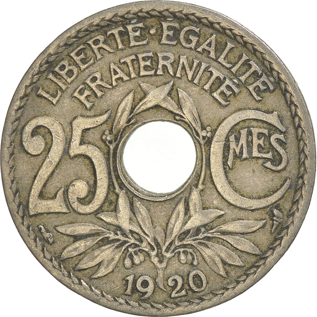 Moeda, França, 25 Centimes, 1920