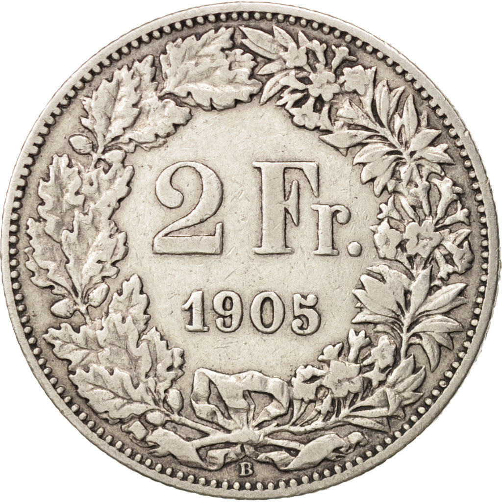 Coin, Switzerland, 2 Francs, 1905, Bern, VF(30-35), Silver, KM:21
