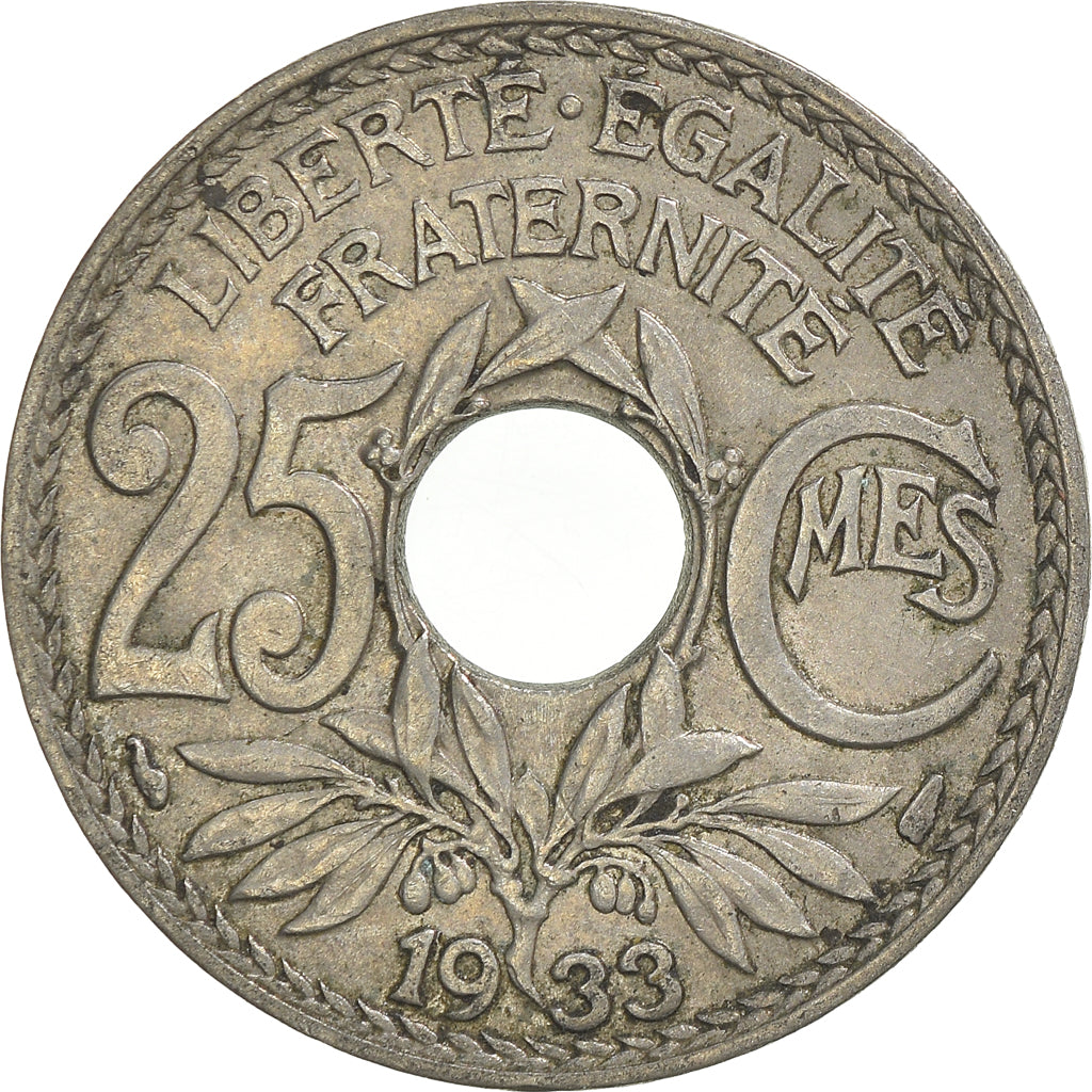 Munten, Frankrijk, 25 Centimes, 1933