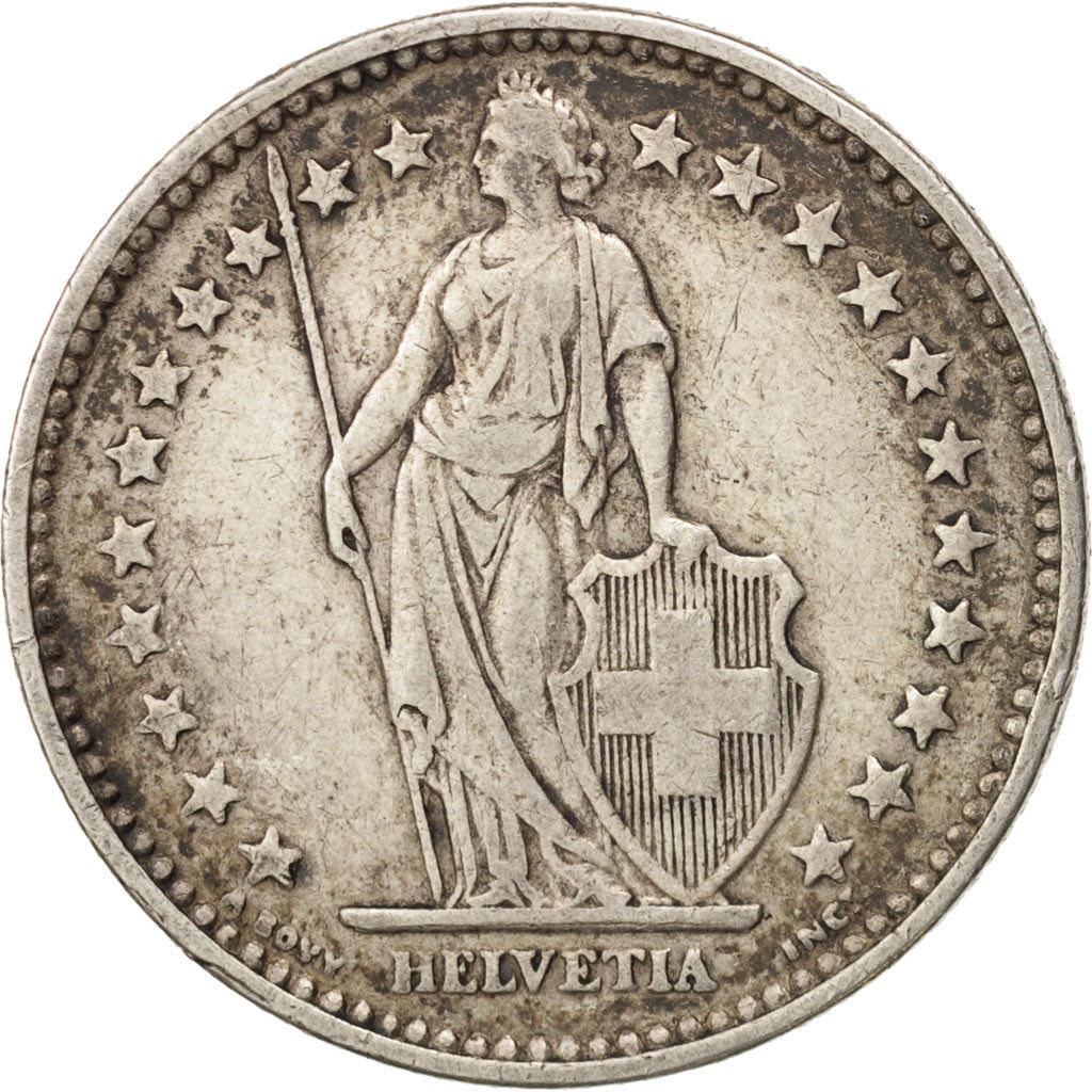 Coin, Switzerland, 2 Francs, 1911, Bern, EF(40-45), Silver, KM:21