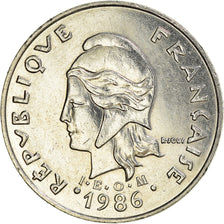 Moeda, Nova Caledónia, 20 Francs, 1986