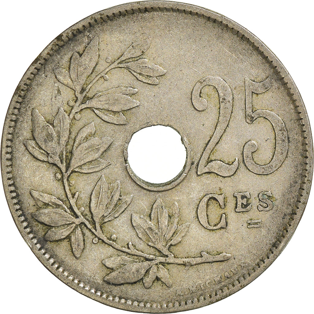 Moneda, Bélgica, 25 Centimes, 1923