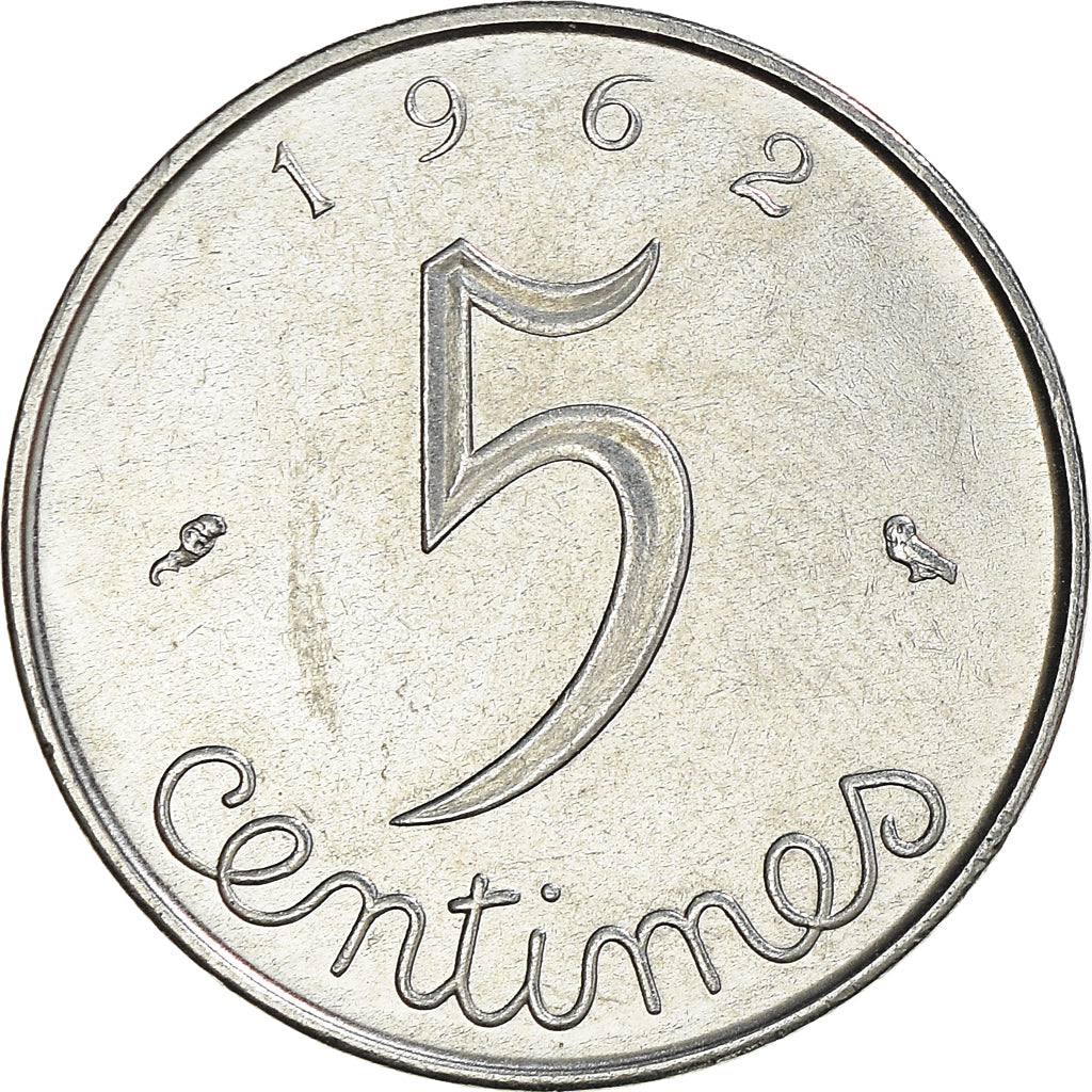 Munten, Frankrijk, 5 Centimes, 1962