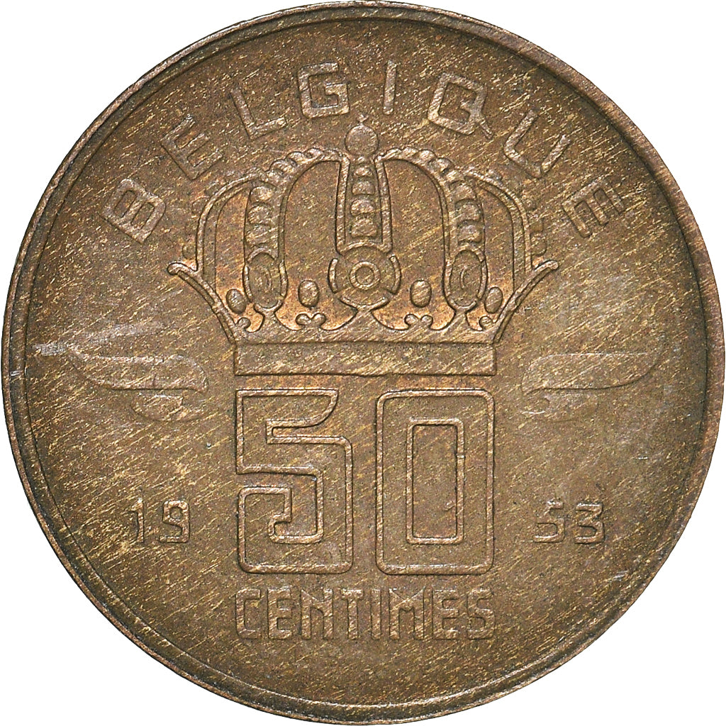 Münze, Belgien, 50 Centimes, 1953