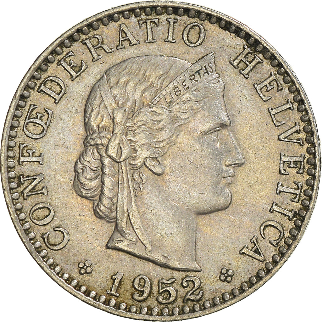 Moeda, Suíça, 20 Rappen, 1952