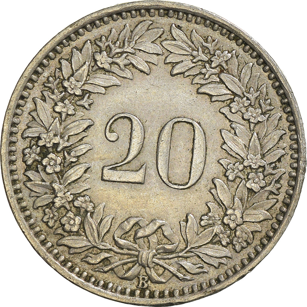Moeda, Suíça, 20 Rappen, 1952