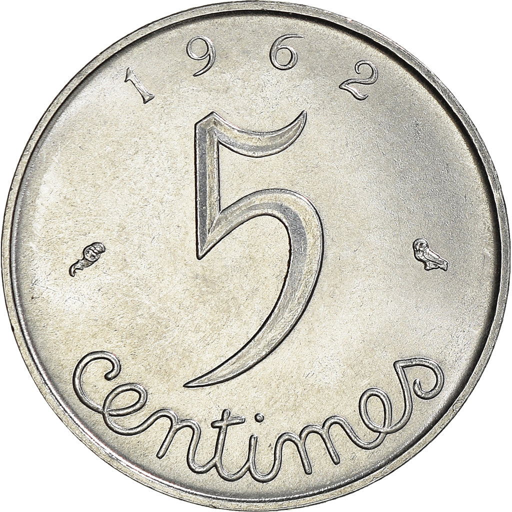Coin, France, 5 Centimes, 1962