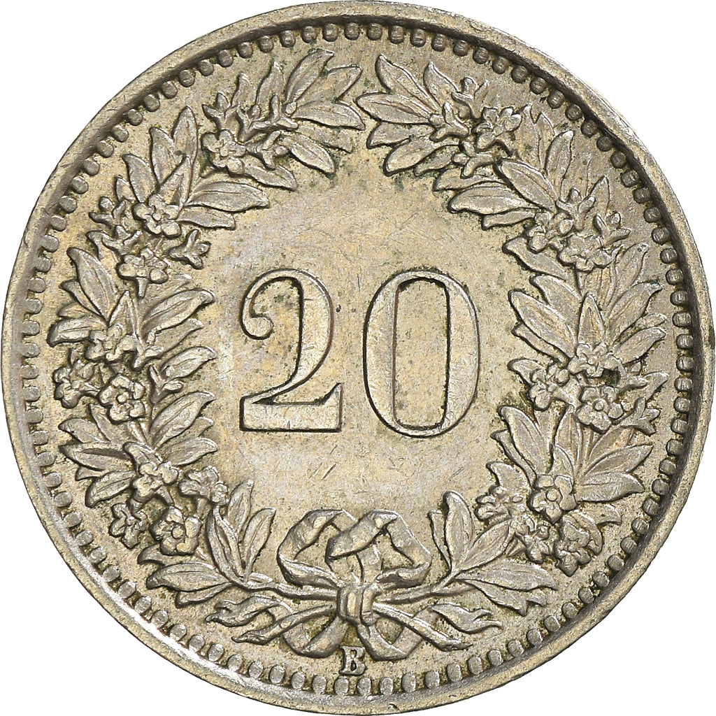 Coin, Switzerland, 20 Rappen, 1955