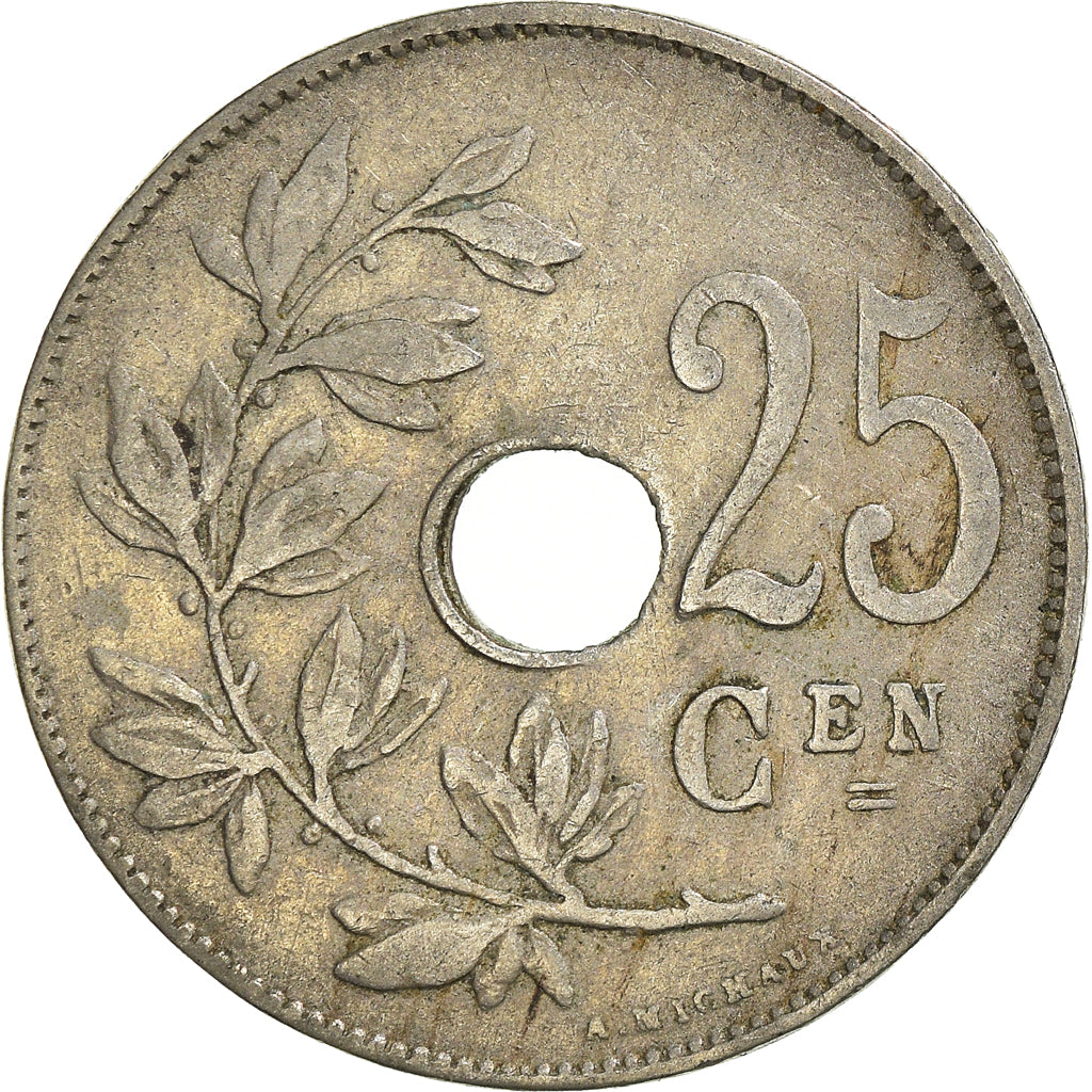 Moneda, Bélgica, 25 Centimes, 1922