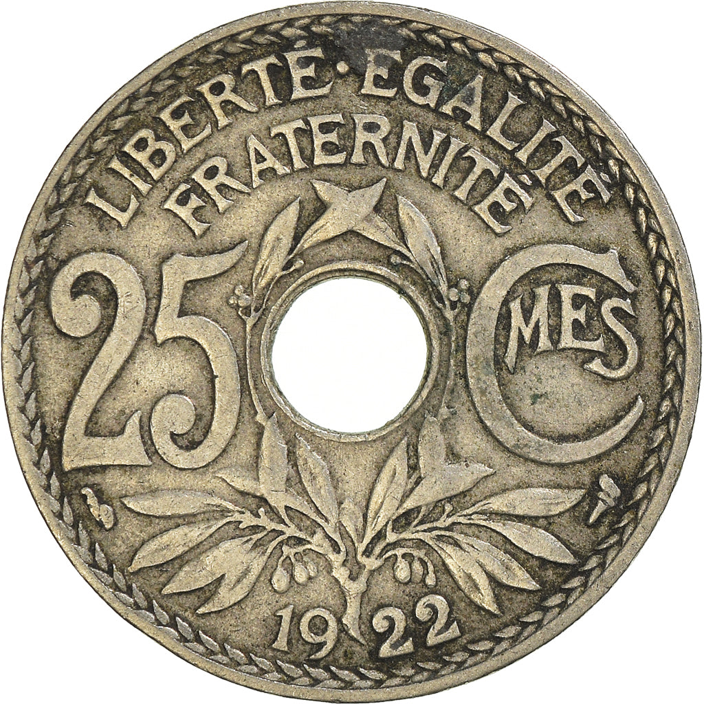 Munten, Frankrijk, 25 Centimes, 1922