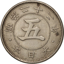 Japan, Mutsuhito, 5 Sen, 1889, EF(40-45), Copper-nickel, KM:19