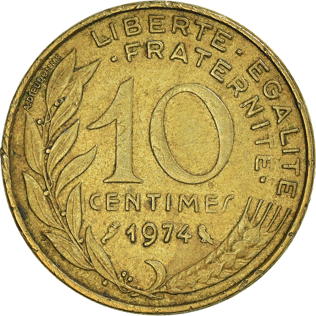 Münze, Frankreich, 10 Centimes, 1974