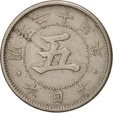 Moneda, Japón, Mutsuhito, 5 Sen, 1890, MBC, Cobre - níquel, KM:19