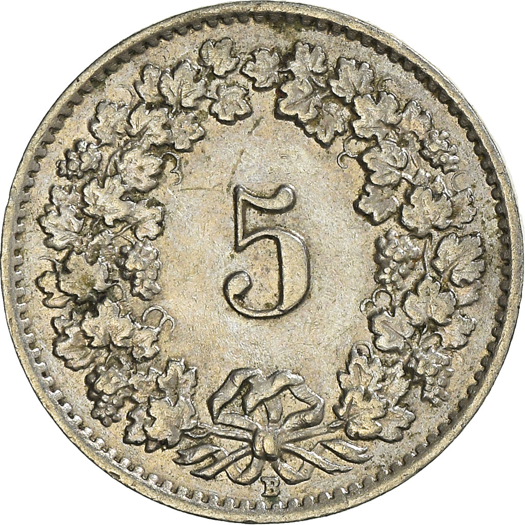 Coin, Switzerland, 5 Rappen, 1957