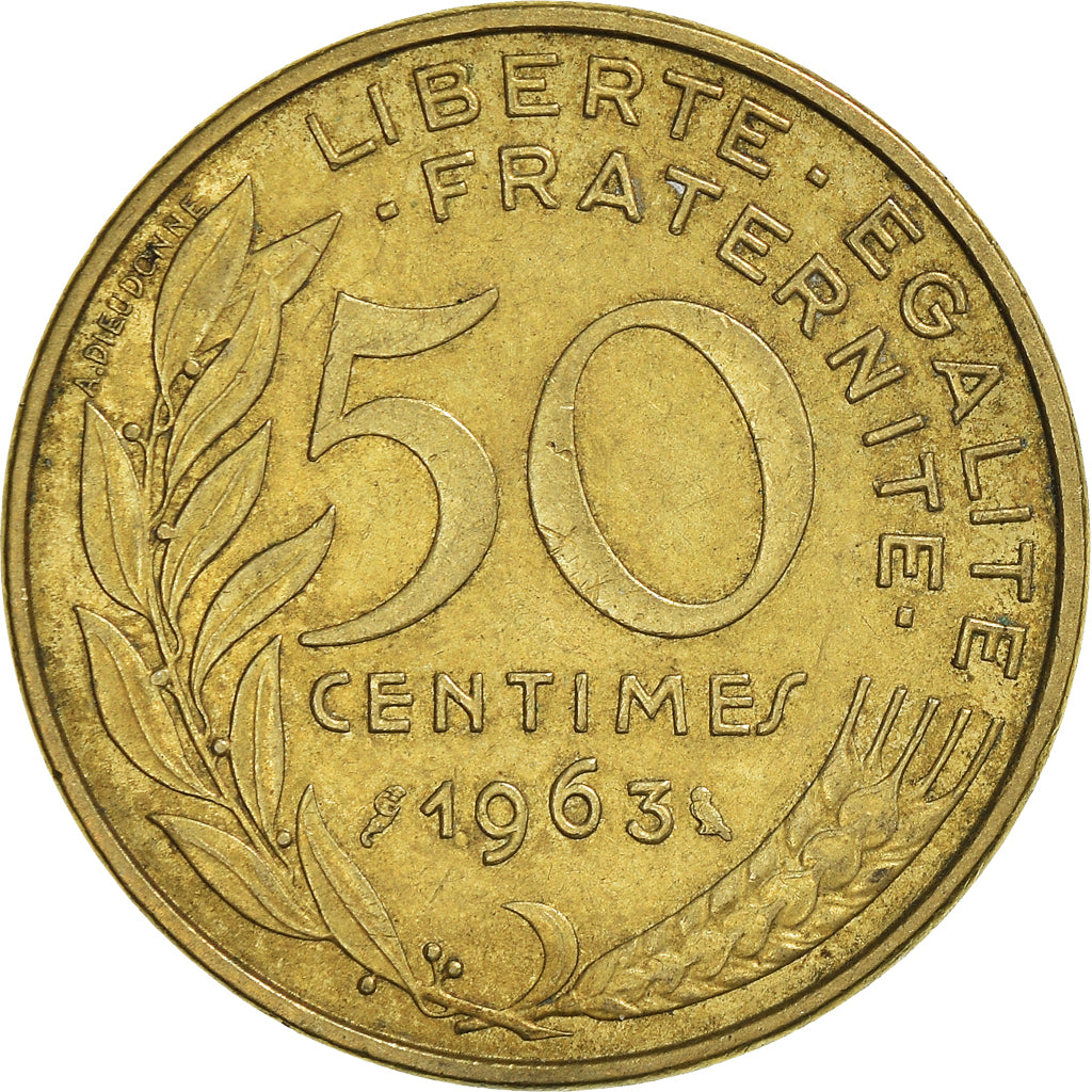 Munten, Frankrijk, 50 Centimes, 1963