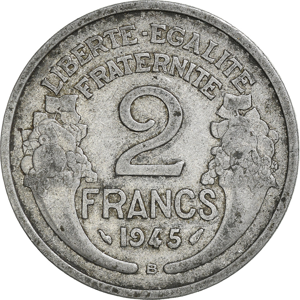 Moeda, França, 2 Francs, 1945
