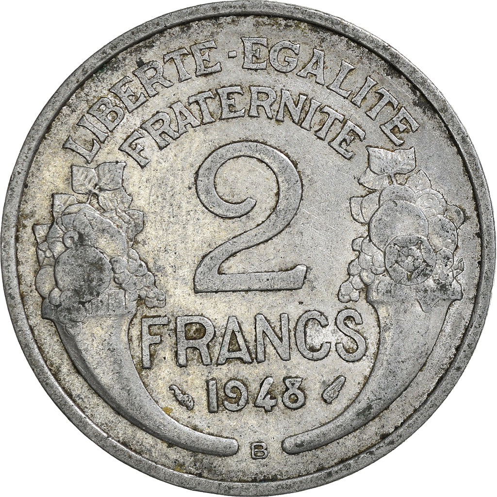 Moeda, França, 2 Francs, 1948