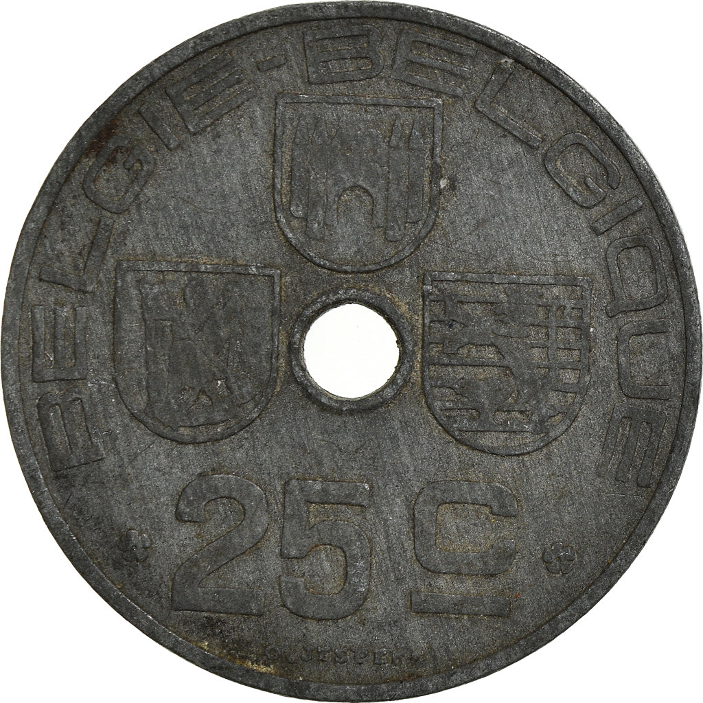 Coin, Belgium, 25 Centimes, 1945