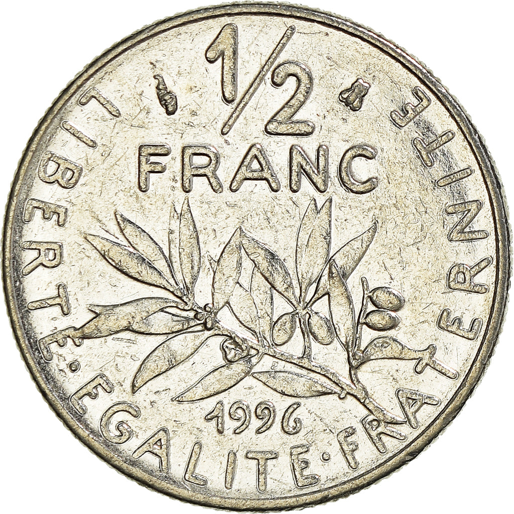 Moneta, Francja, 1/2 Franc, 1996