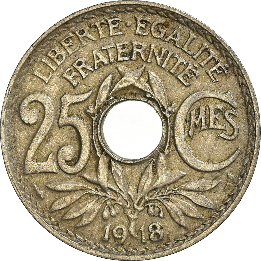 Moneta, Francja, 25 Centimes, 1918