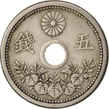 Japan, Yoshihito, 5 Sen, 1922, EF(40-45), Copper-nickel, KM:44