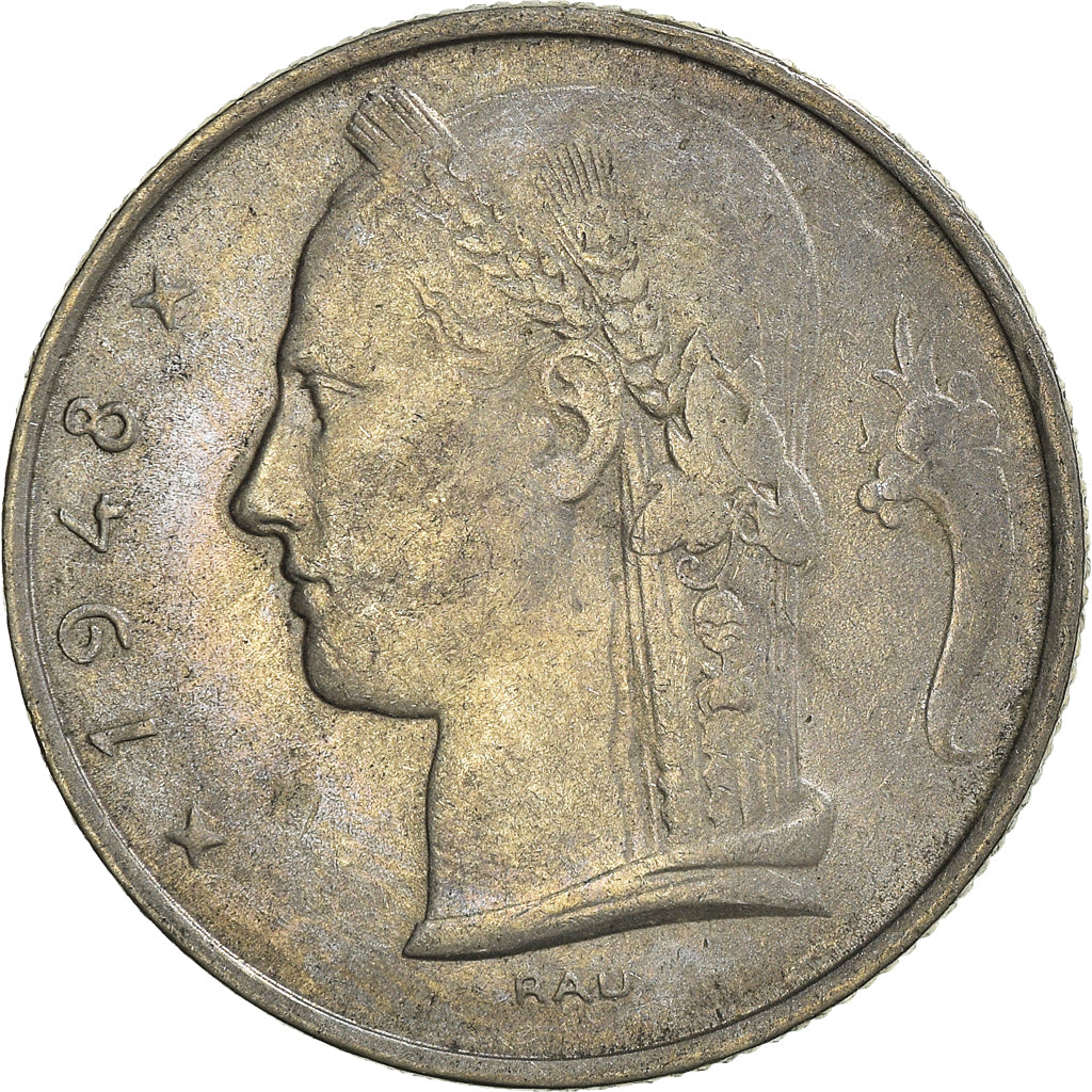 Moeda, Bélgica, 5 Francs, 5 Frank, 1948