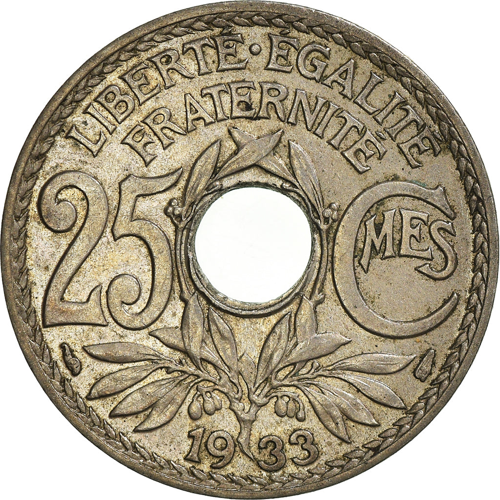 Munten, Frankrijk, 25 Centimes, 1933