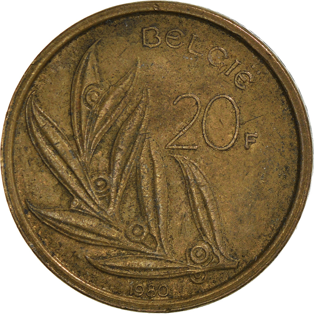 Münze, Belgien, 20 Francs, 20 Frank, 1980