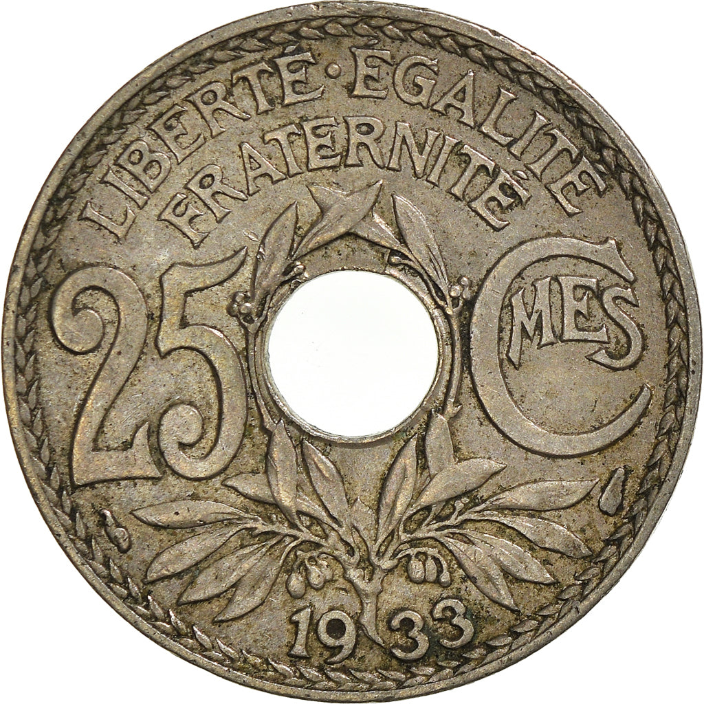 Munten, Frankrijk, 25 Centimes, 1933