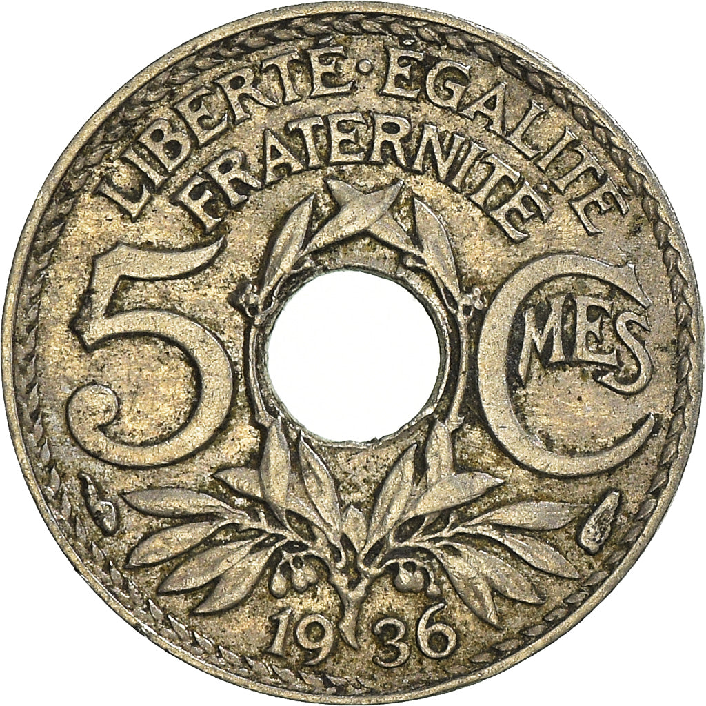 Münze, Frankreich, 5 Centimes, 1936