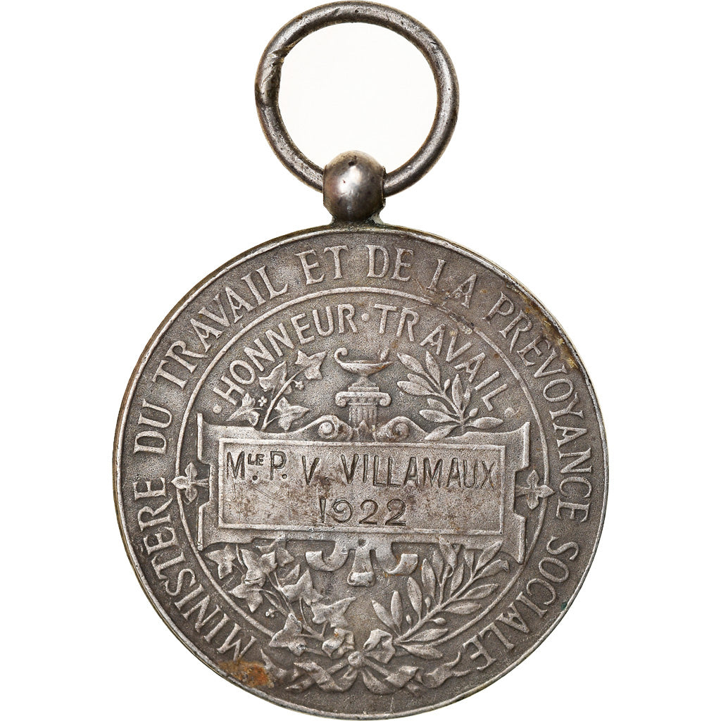 Frankreich, Ministère du Travail et de la Prévoyance Sociale, Medaille, 1922