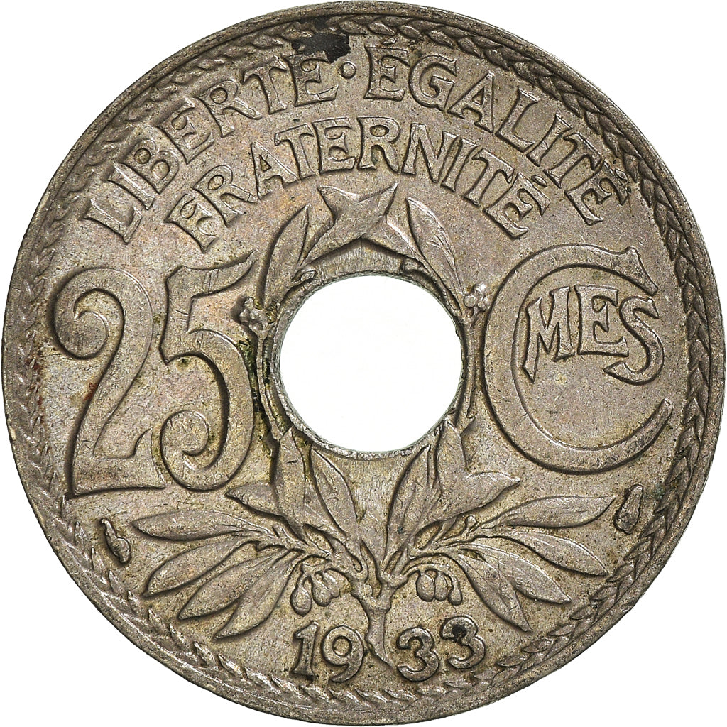 Munten, Frankrijk, 25 Centimes, 1933