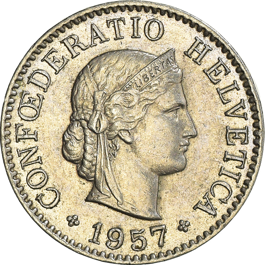 Coin, Switzerland, 5 Rappen, 1957