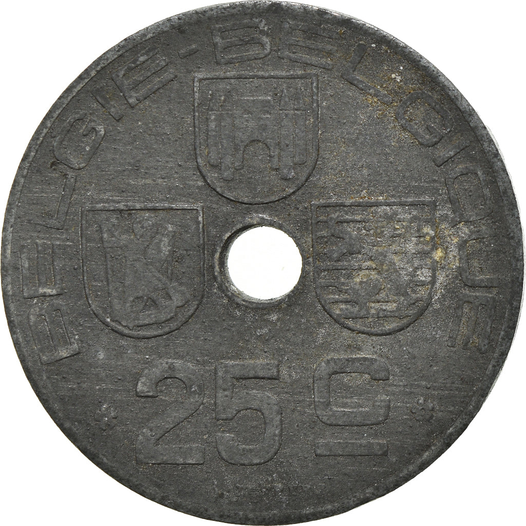 Moneda, Bélgica, 25 Centimes, 1945