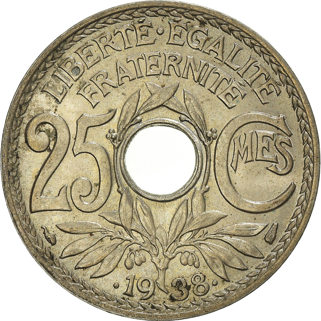 Moeda, França, 25 Centimes, 1938