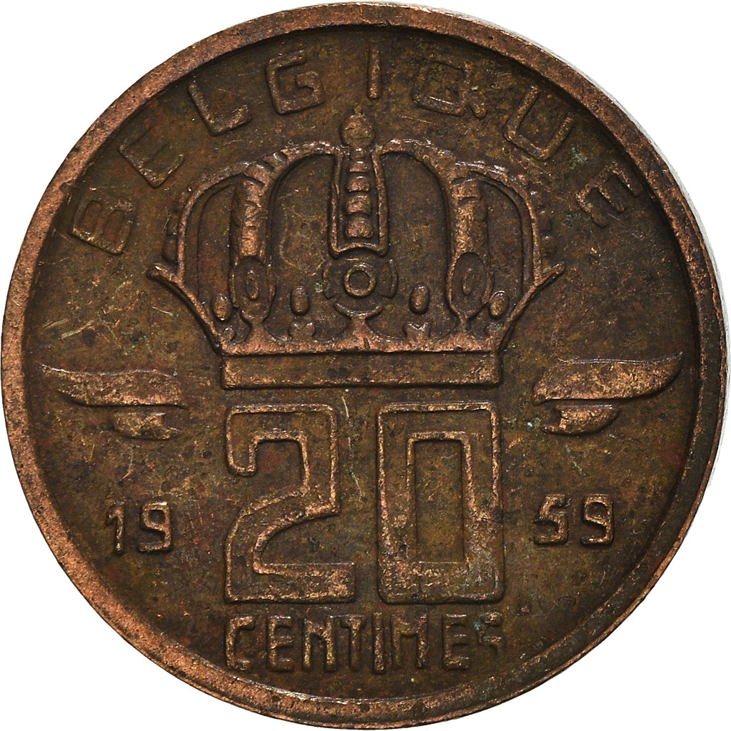 Moneda, Bélgica, 20 Centimes, 1959