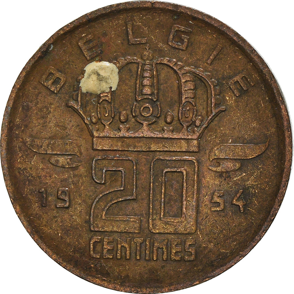 Munten, België, 20 Centimes, 1954