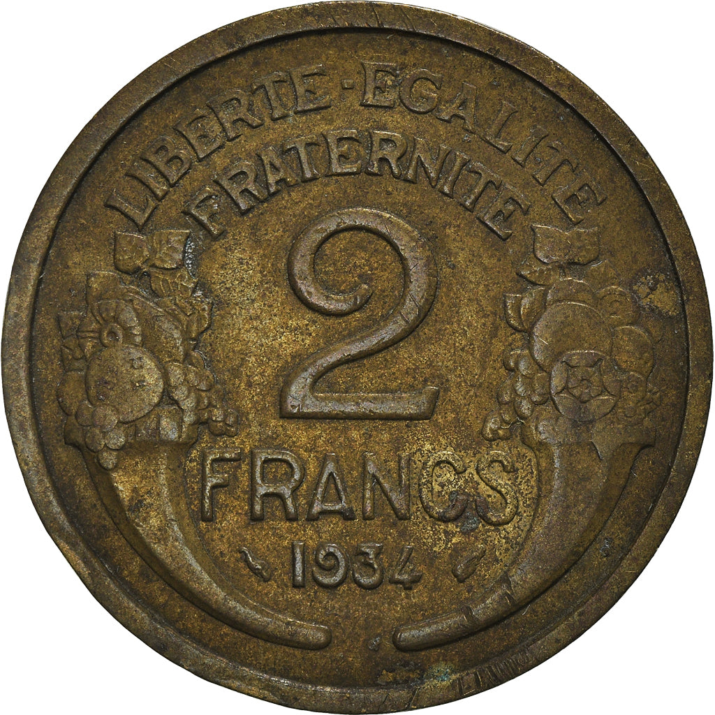 Moneta, Francia, 2 Francs, 1934