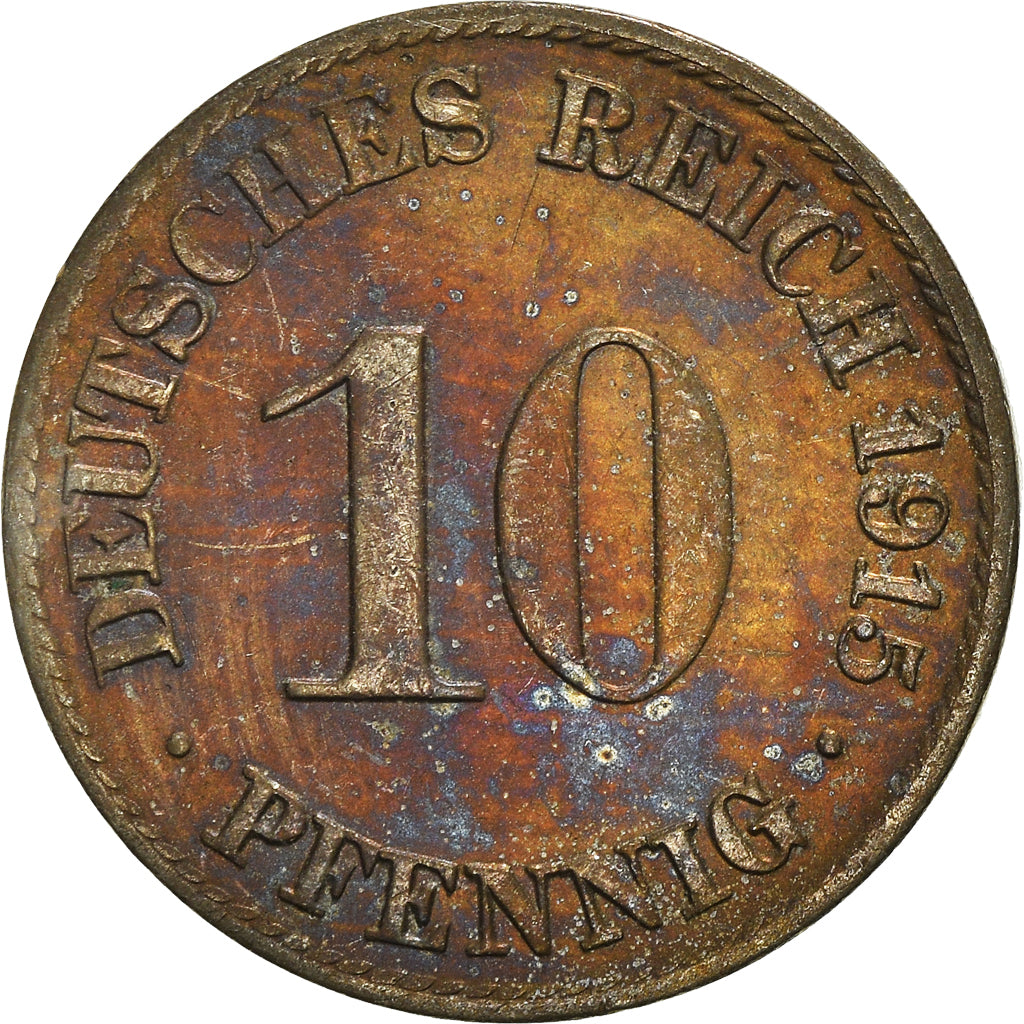 Monnaie, Empire allemand, 10 Pfennig, 1915
