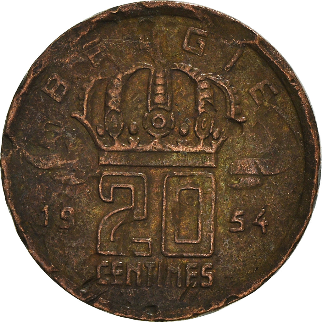 Munten, België, 20 Centimes, 1954