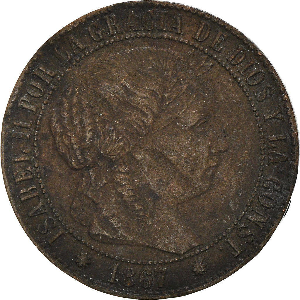 Moneta, Spagna, Centimo, 1867