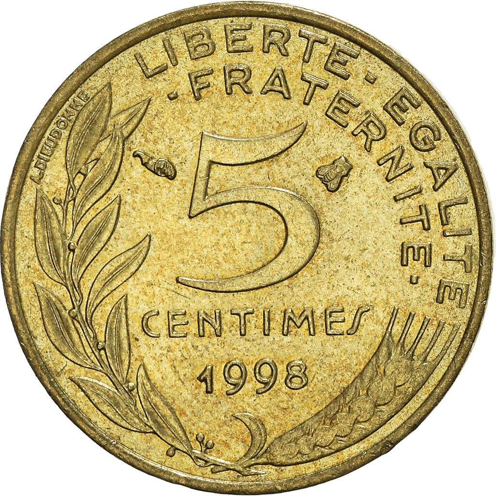 Coin, France, 5 Centimes, 1998