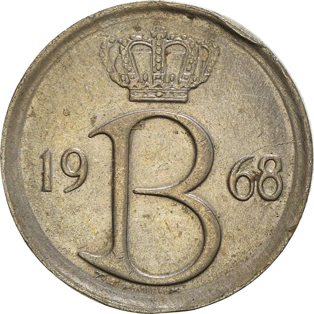 Moneta, Belgia, 25 Centimes, 1968