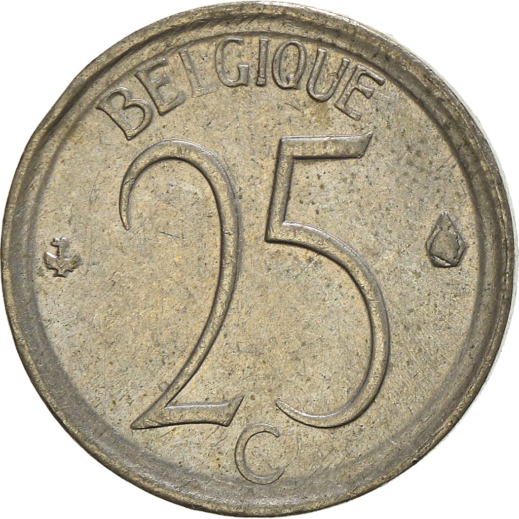 Moneta, Belgia, 25 Centimes, 1968