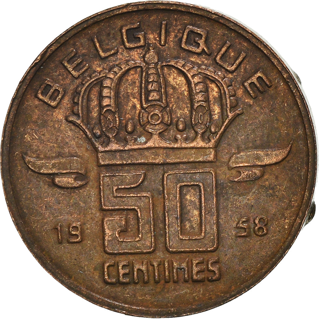 Munten, België, 50 Centimes, 1958