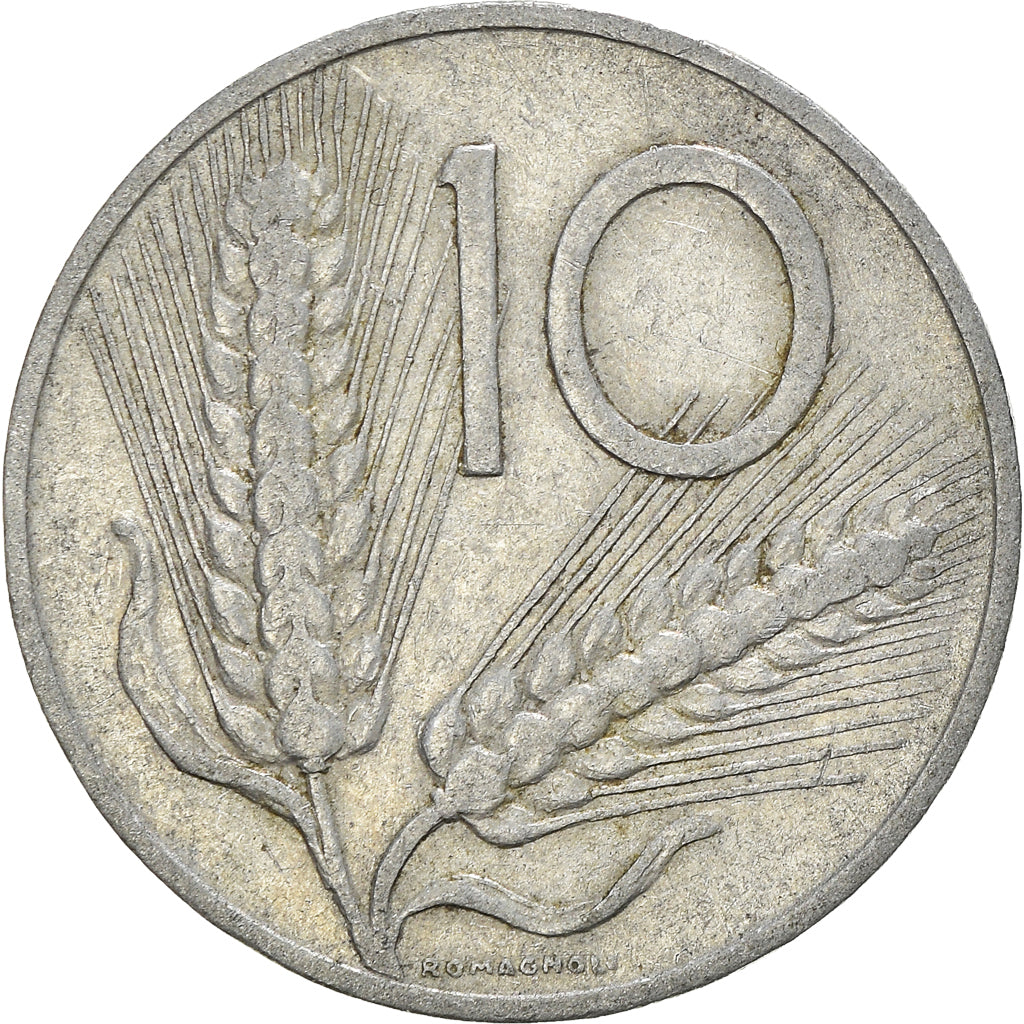 Moneda, Italia, 10 Lire, 1955