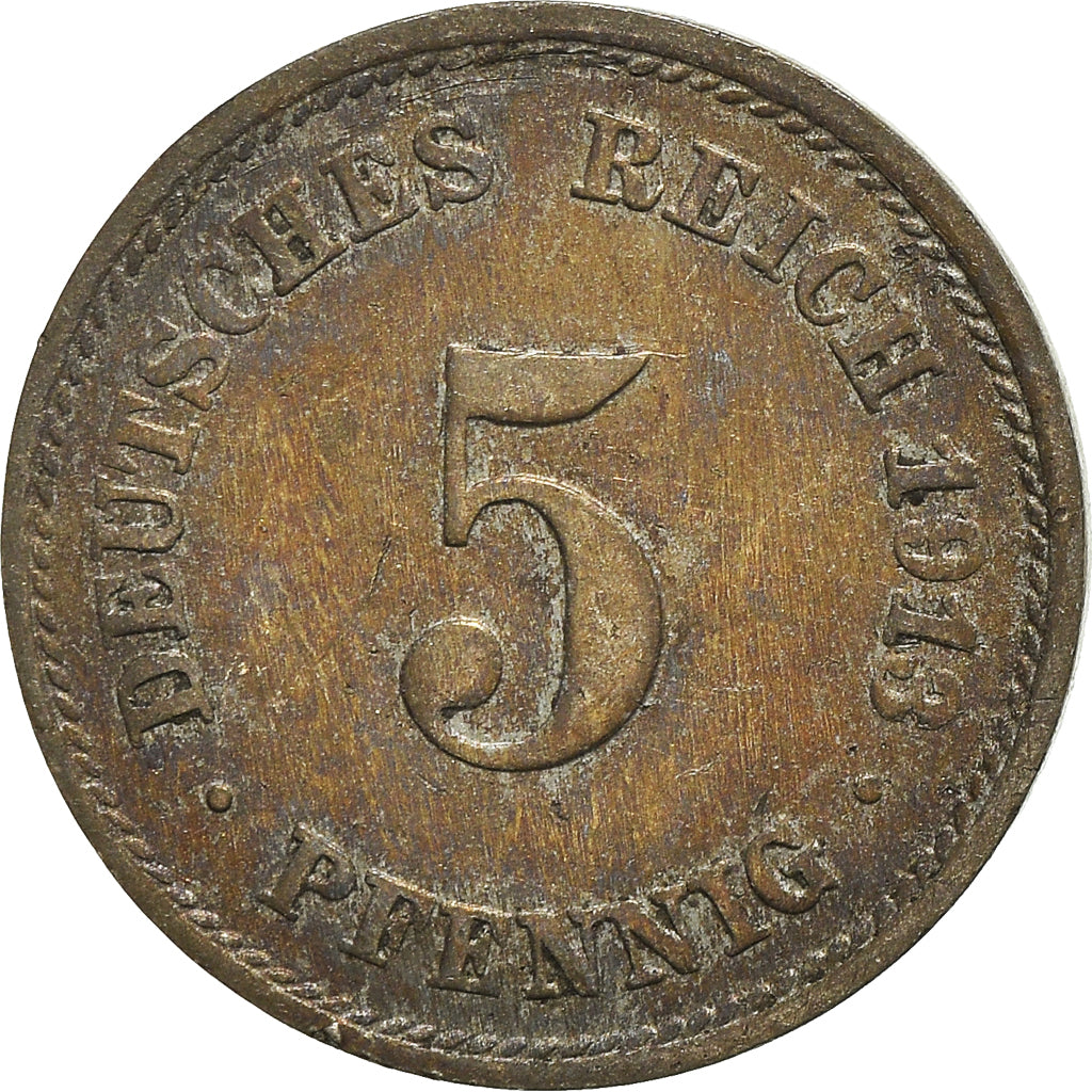 Moneda, ALEMANIA - IMPERIO, 5 Pfennig, 1913