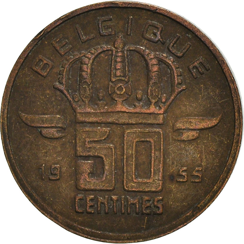 Münze, Belgien, 50 Centimes, 1955
