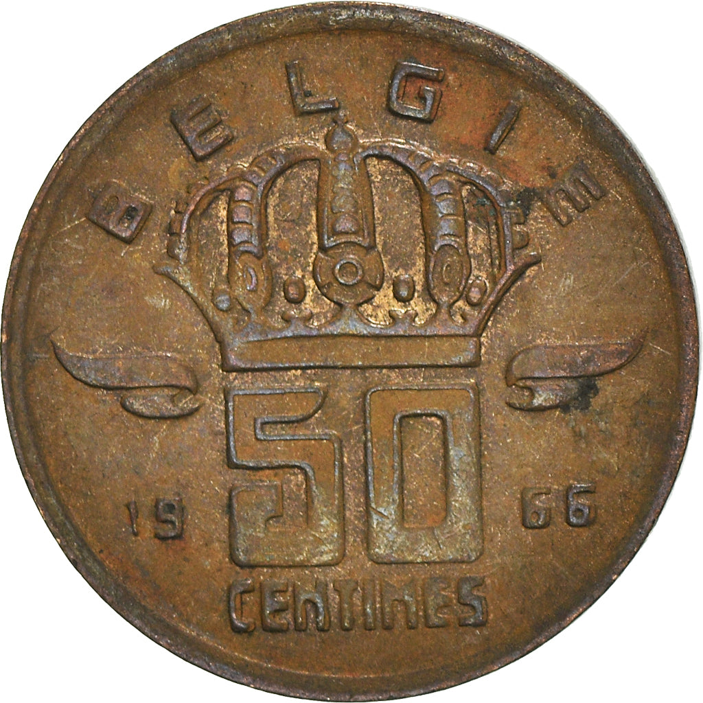 Moneta, Belgio, 50 Centimes, 1966