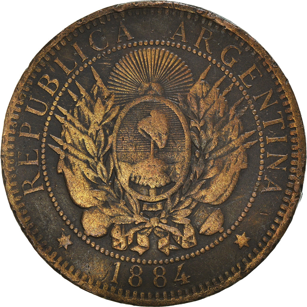 Moneta, Argentina, 2 Centavos, 1884